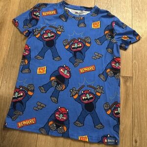 Cakeworthy My Pet Monster Boys T-Shirt Blue Graphic Print Size Small